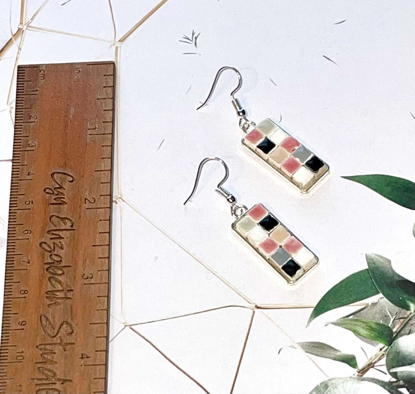 Pink Mini Tile Earrings