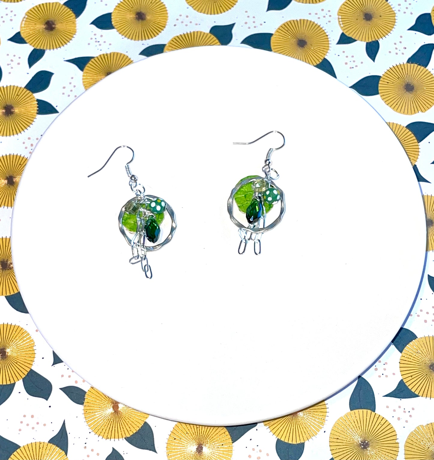 Green Alaskan Salmon Skin Earrings