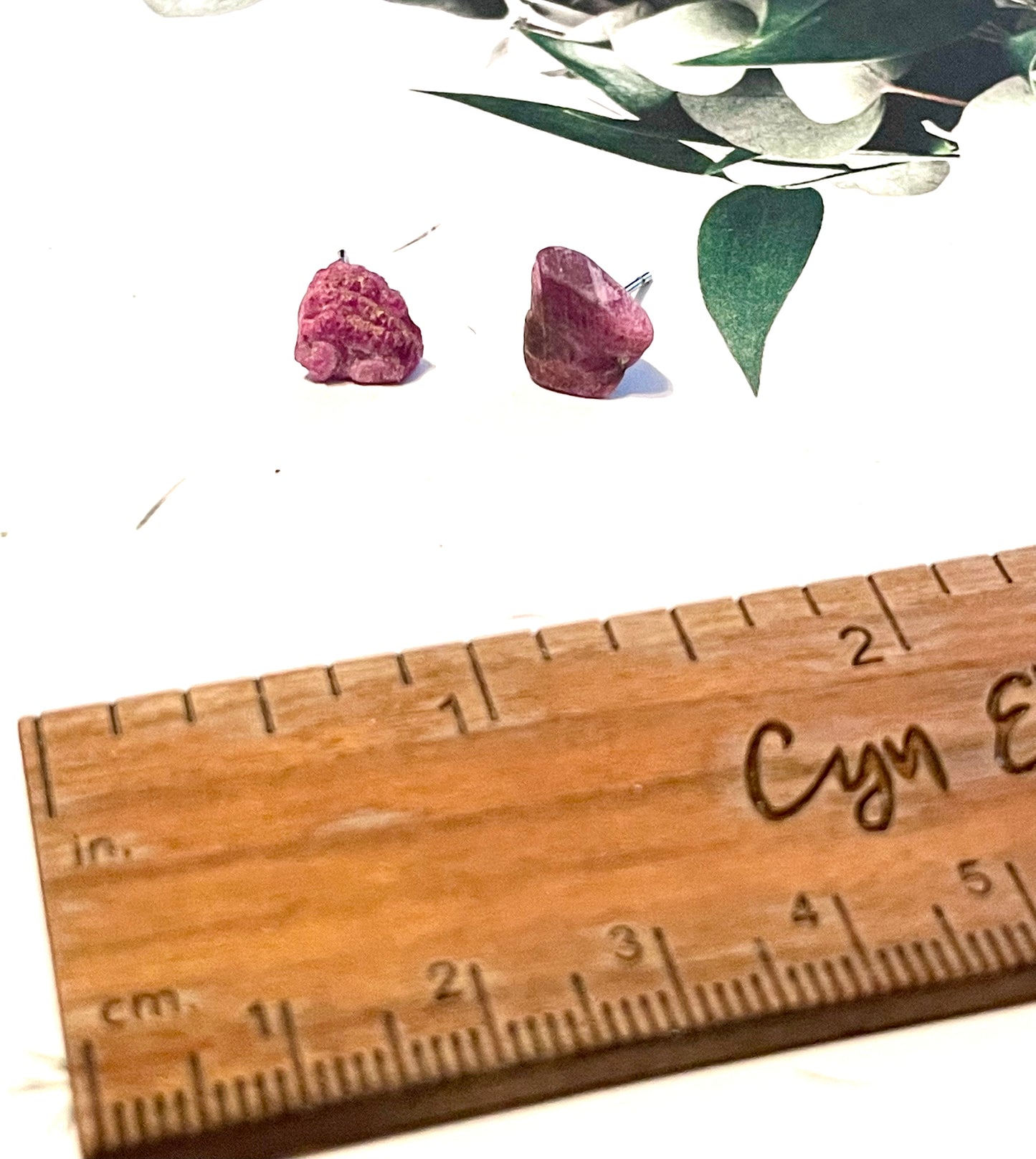 Ruby Chip Stud Earrings