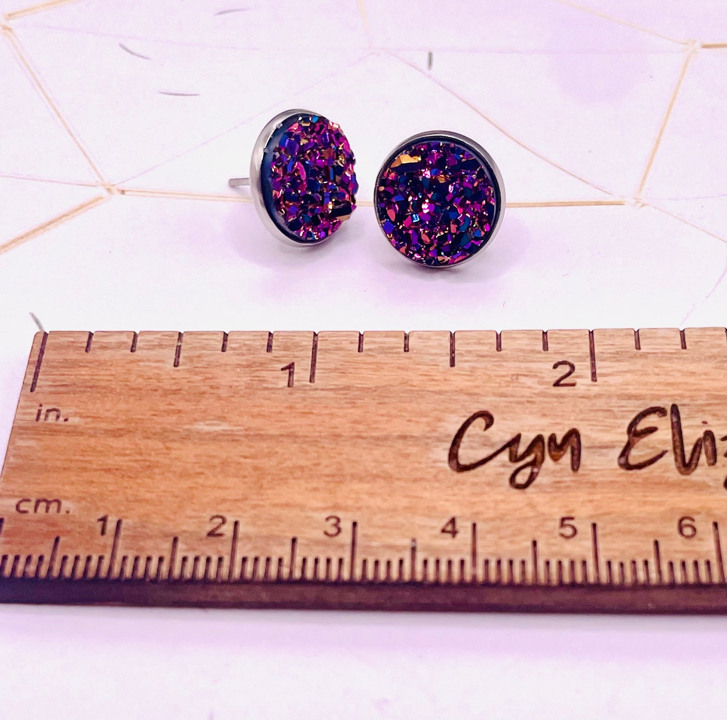 Faux Druzy Stud Earrings