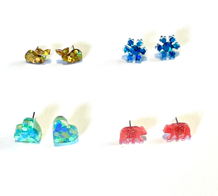 Glitter Stud Earrings