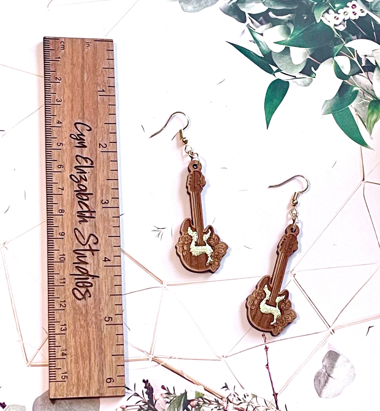 Guitar Wood Earrings