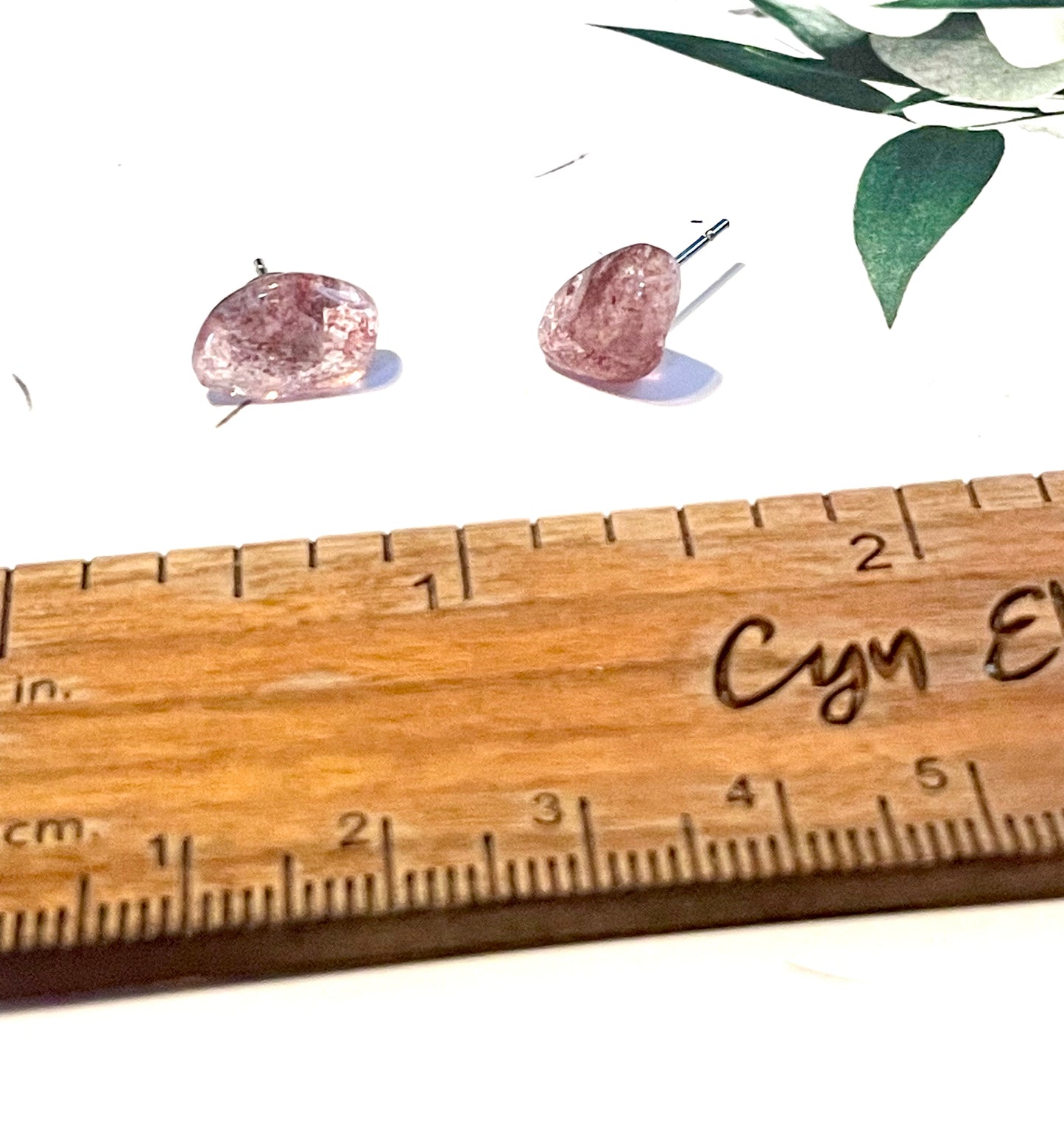 Strawberry Quarts Gemstone Earrings