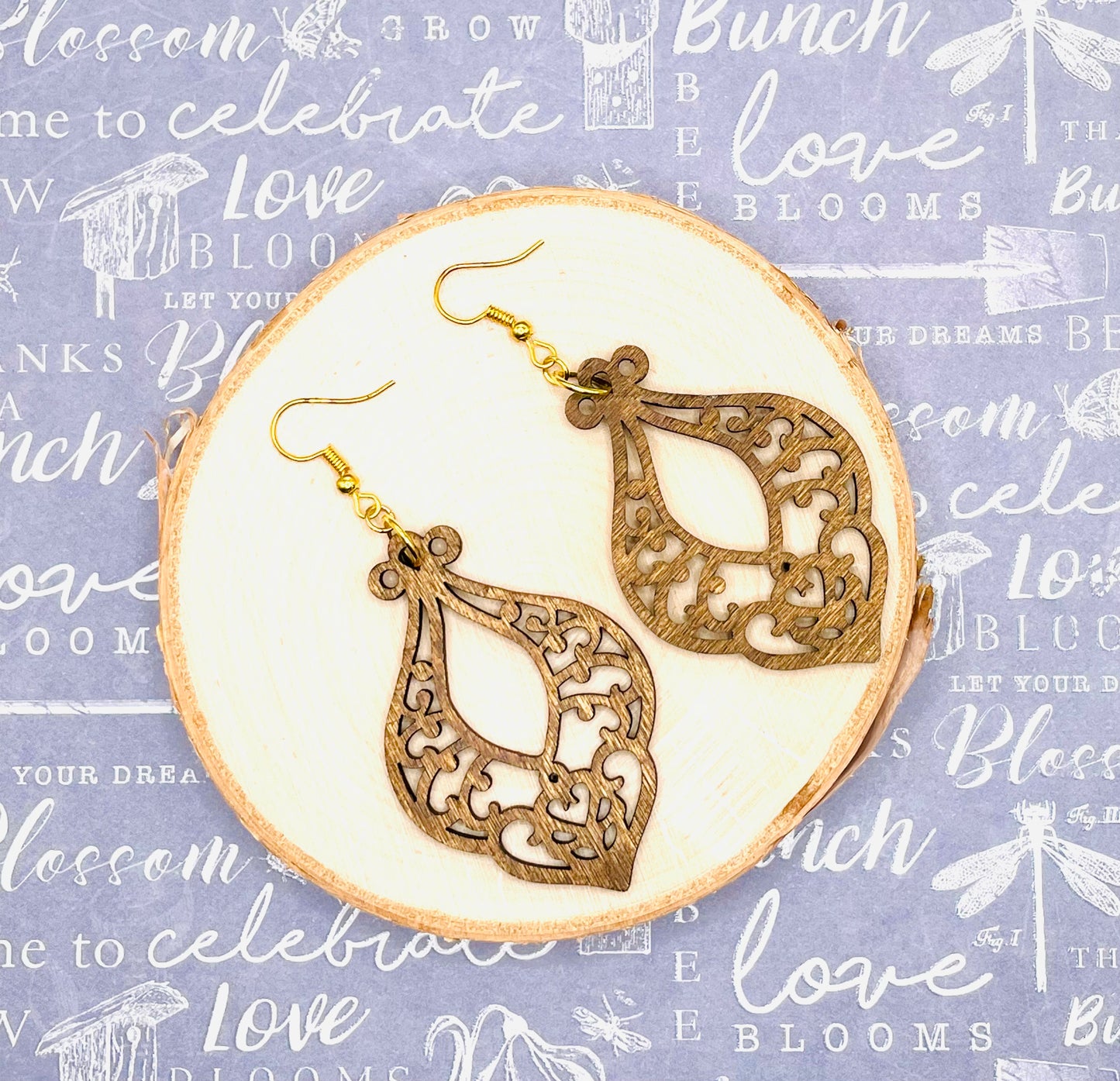 Cutout Wooden Earrings