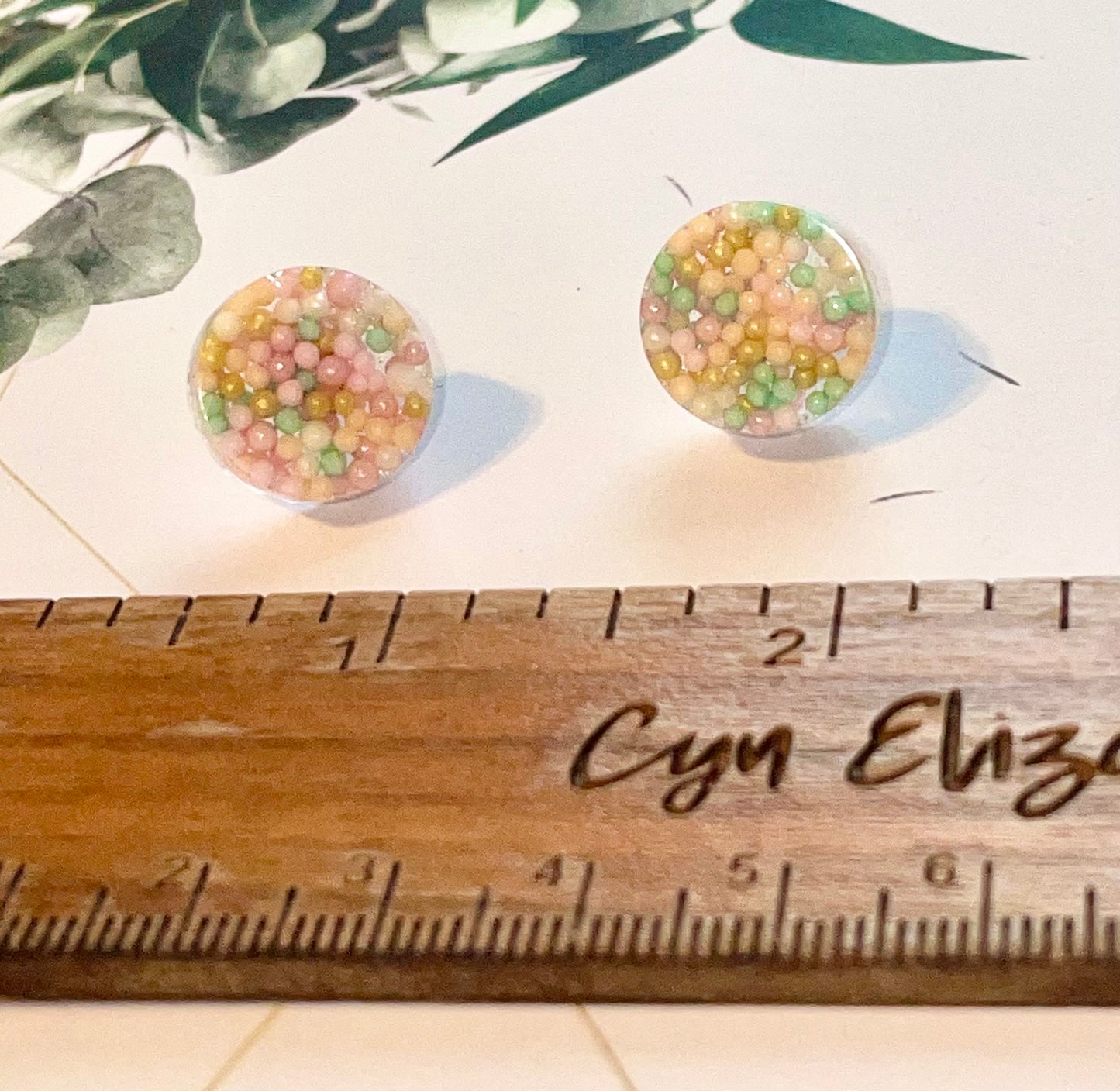 Round Candy Sprinkle Stud Earrings