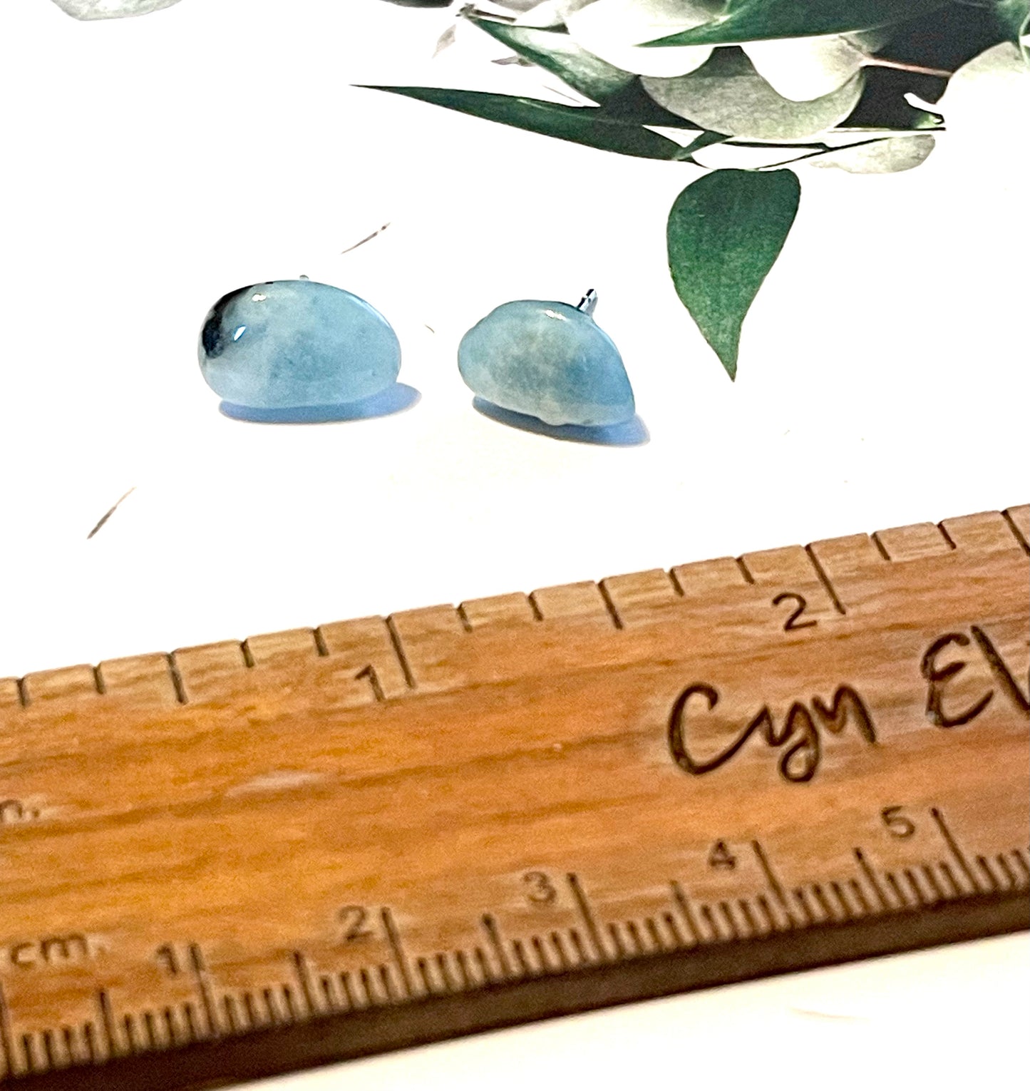 Larimar Chip Stud Earrings