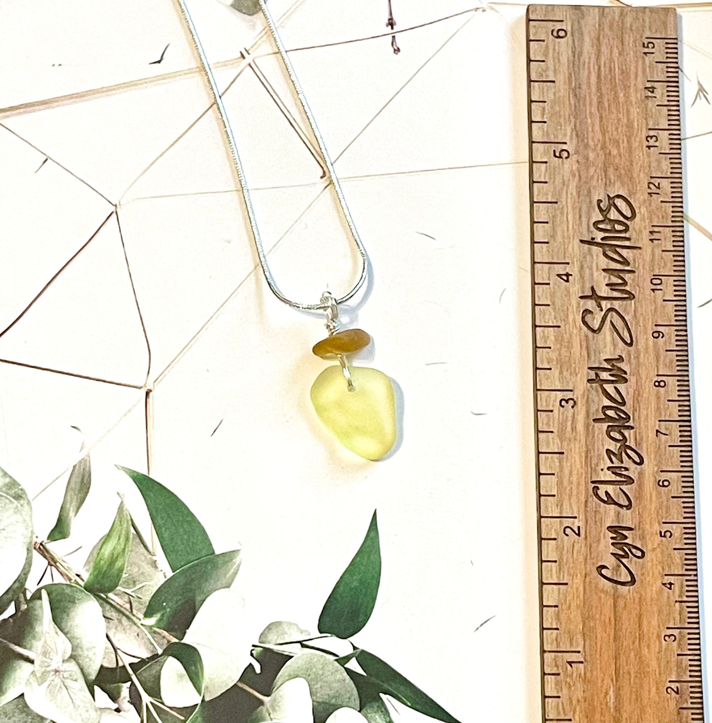 Yellow and Carmel Sea Glass Necklace