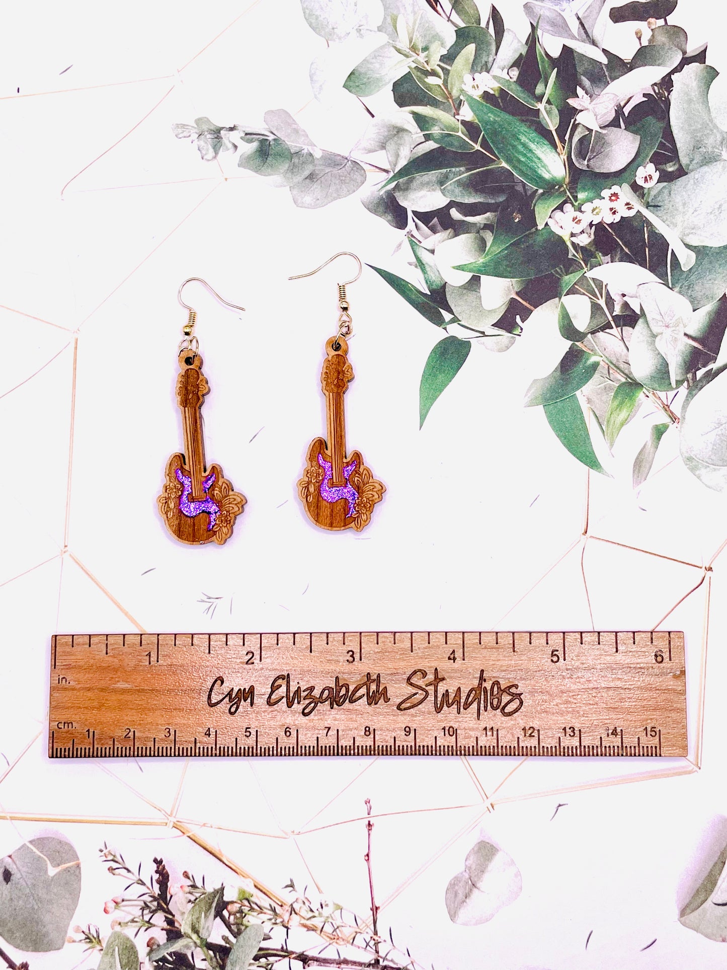 Guitar Wooden Earrings