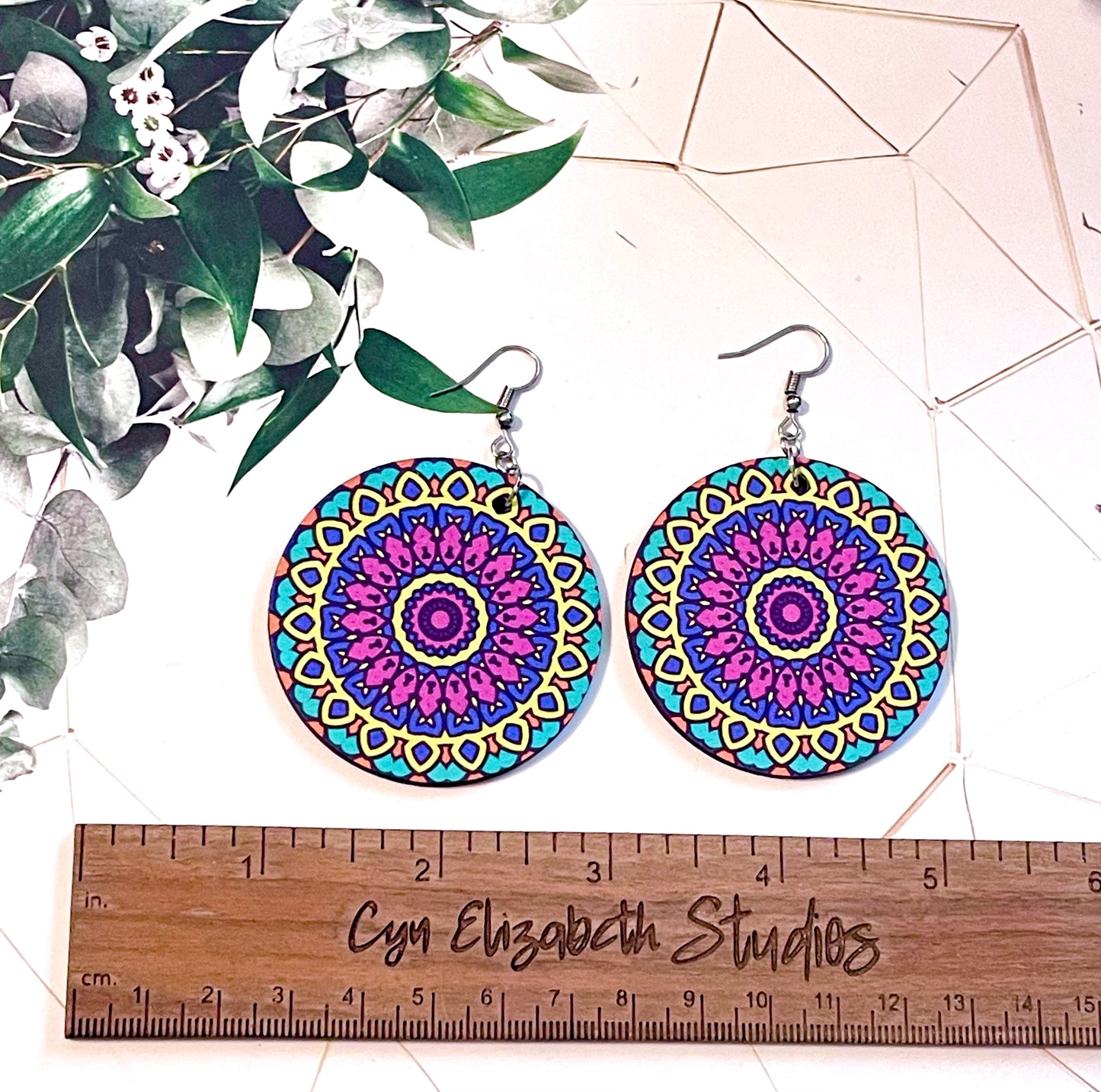 Patterned Wood Earrings