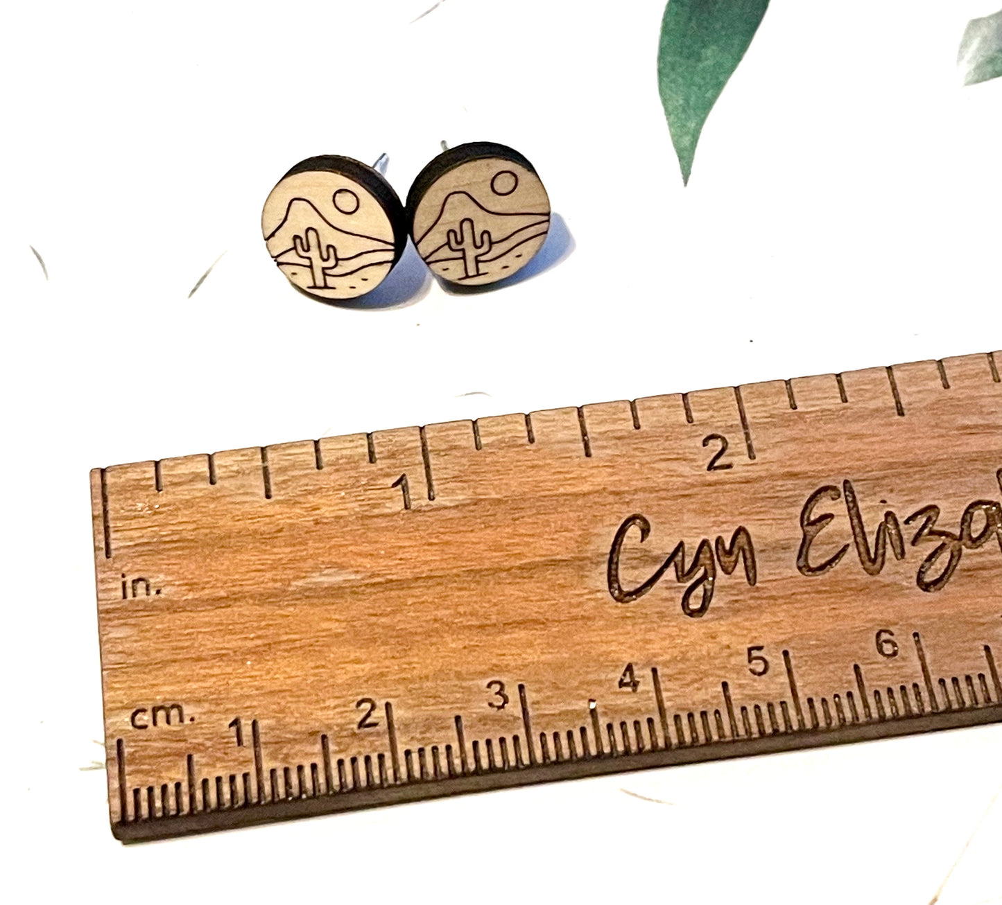 Desert Wood Stud Earrings