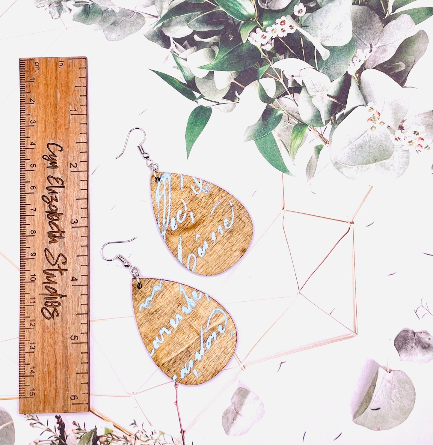 Screenprint Wooden Earrings