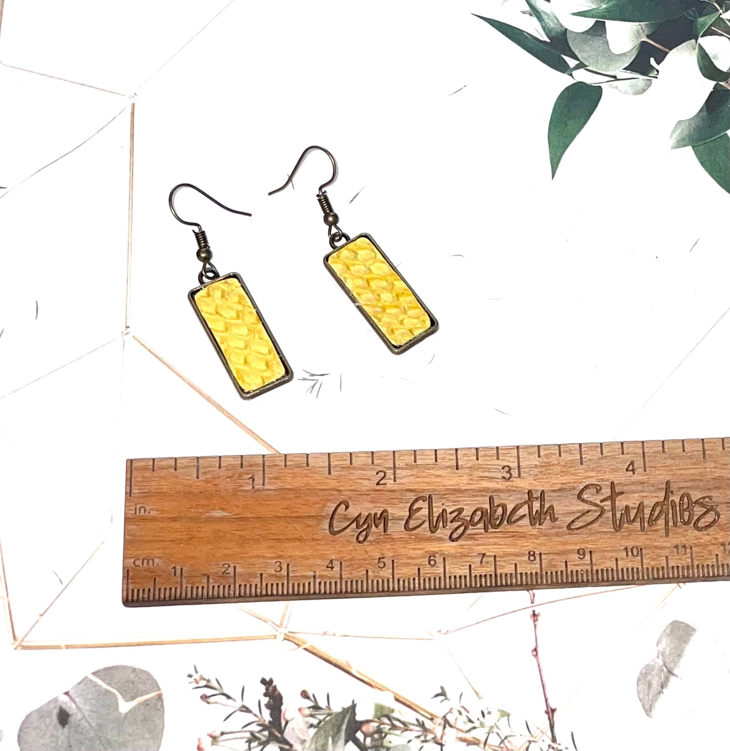 Yellow Fish Skin Earrings