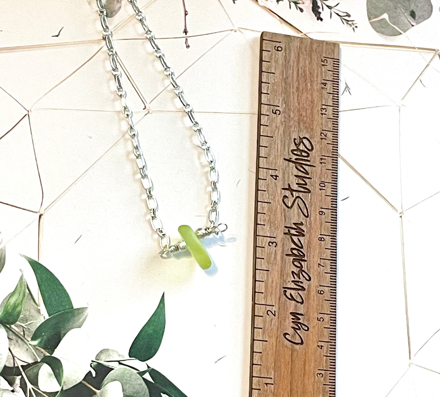 Lime Sea Glass Necklace