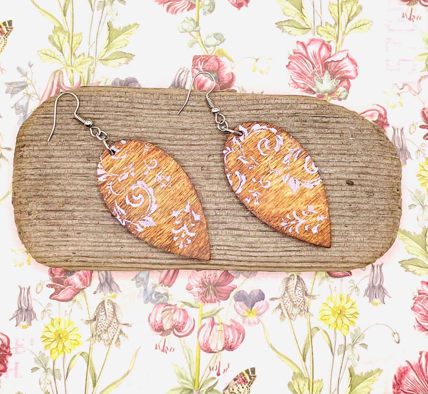 Screenprint Wooden Earrings