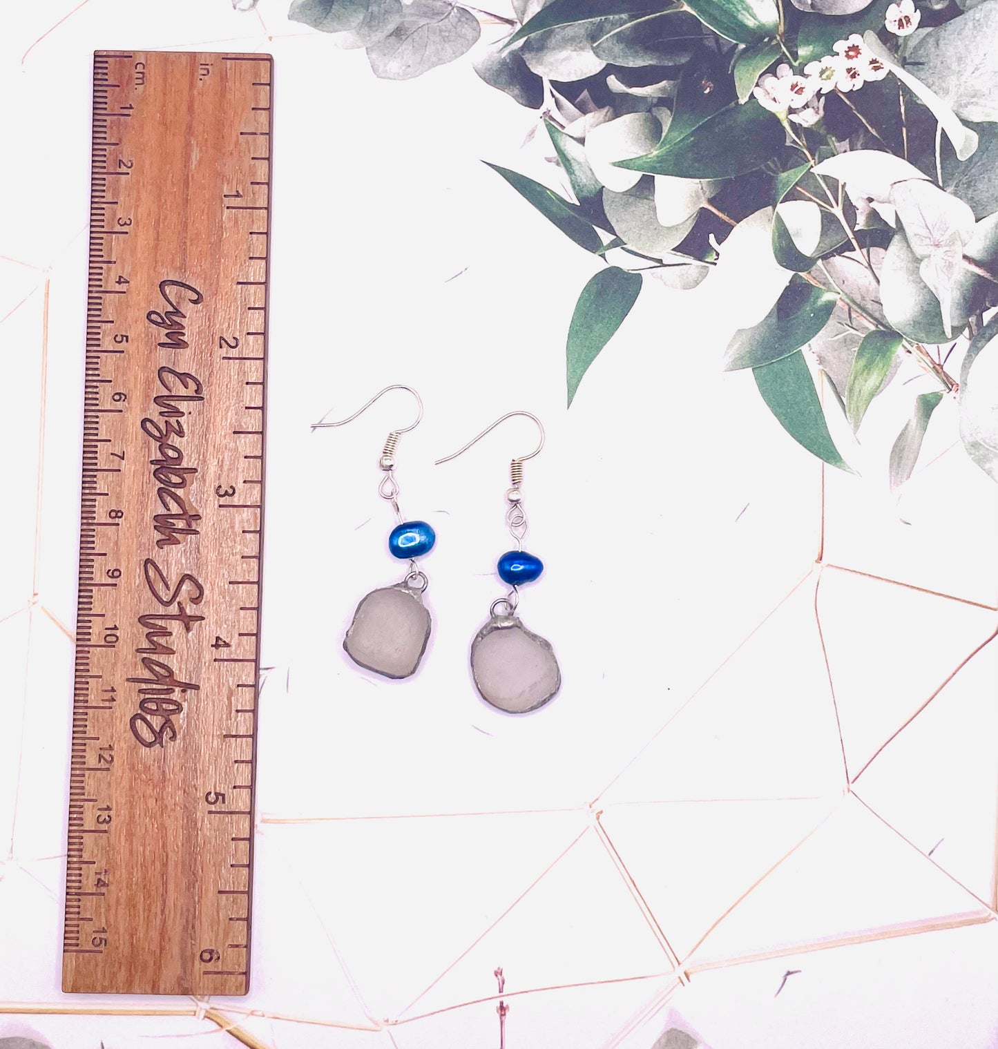 Sea Glass and Pearl Earrings