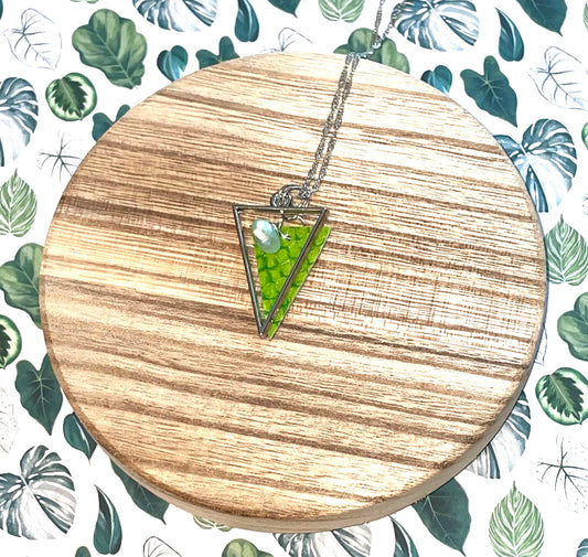 Green Salmon Skin Necklace