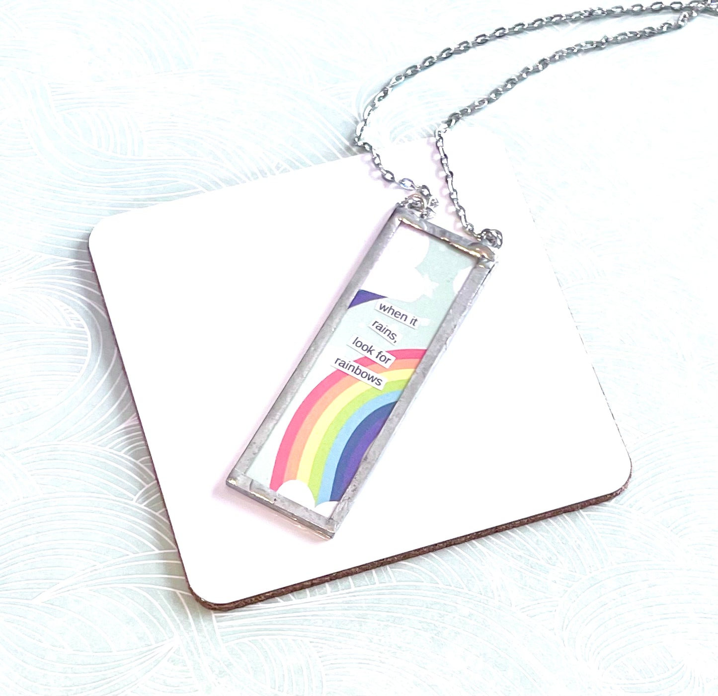 Look for Rainbows/New Beginnings Double Sided Slide Necklace