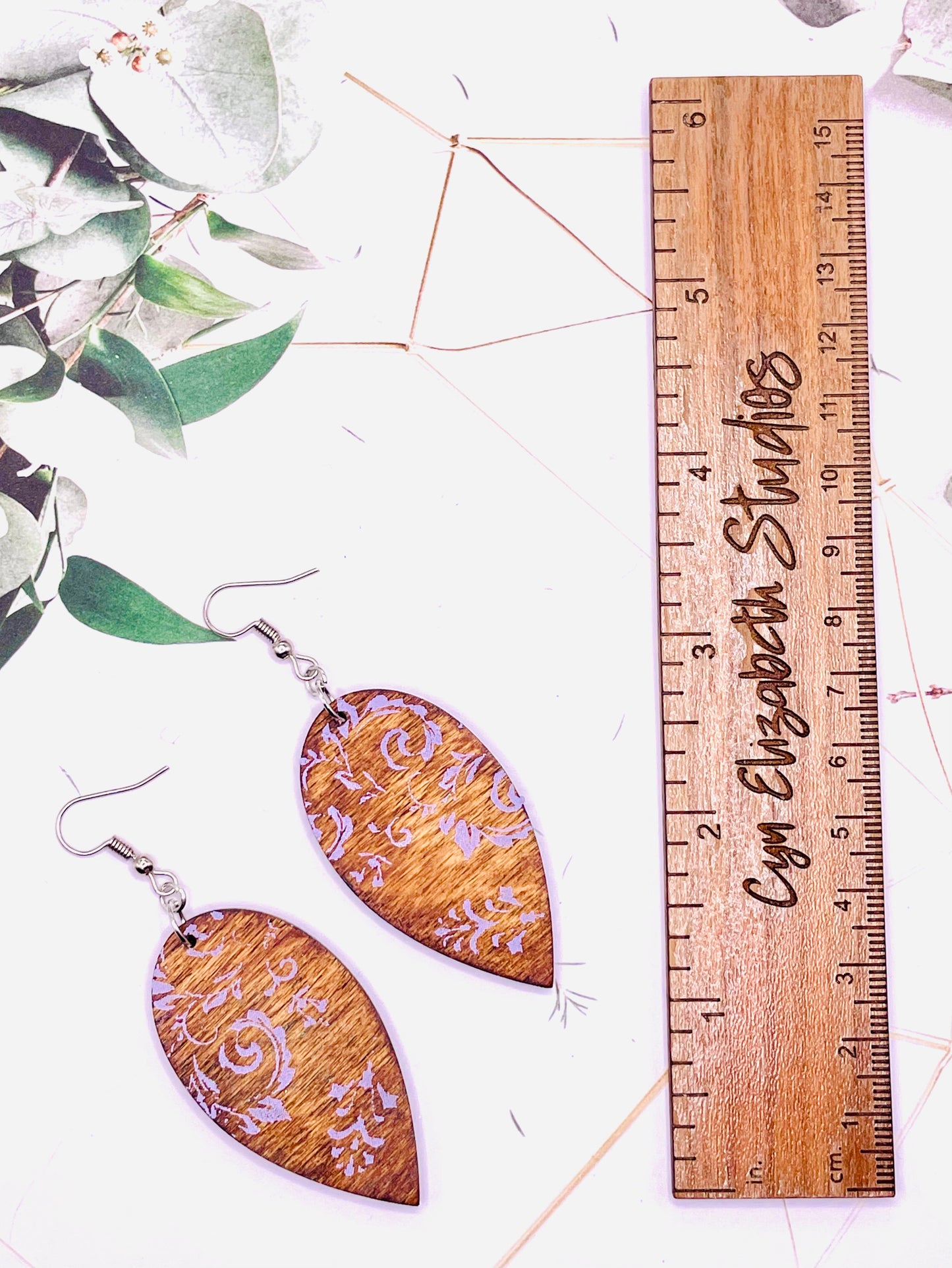 Screenprint Wooden Earrings