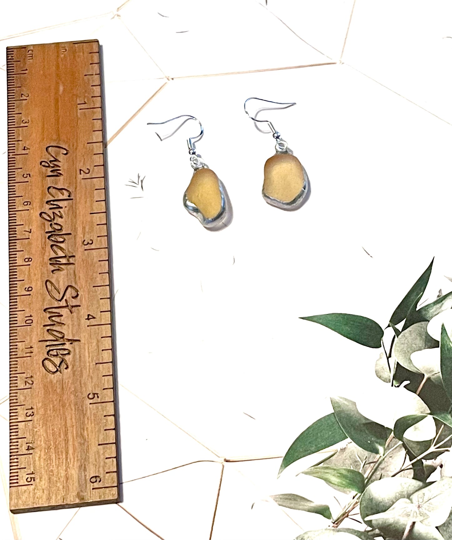 Yellow Sea Glass Earrings