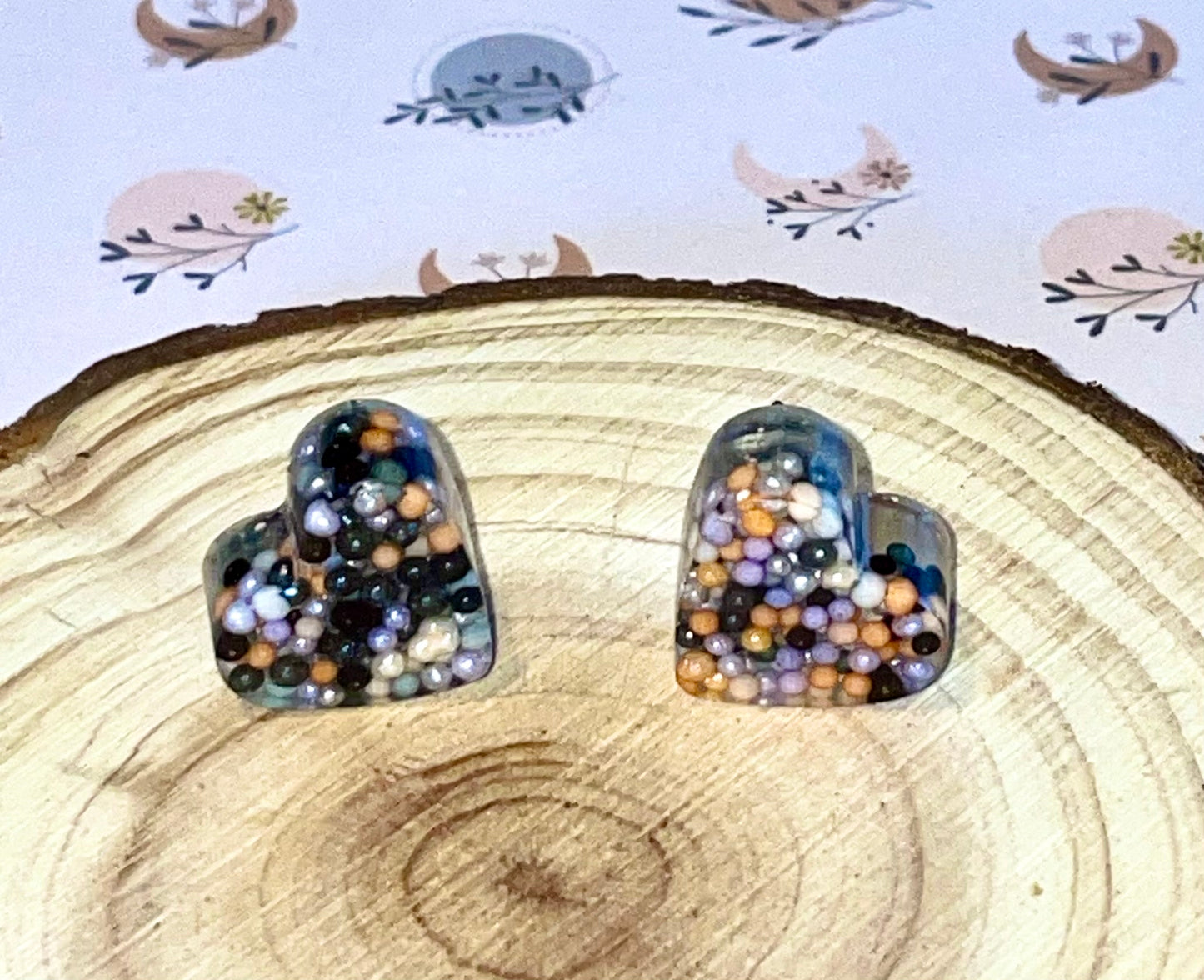 Heart Candy Sprinkles Stud Earrings