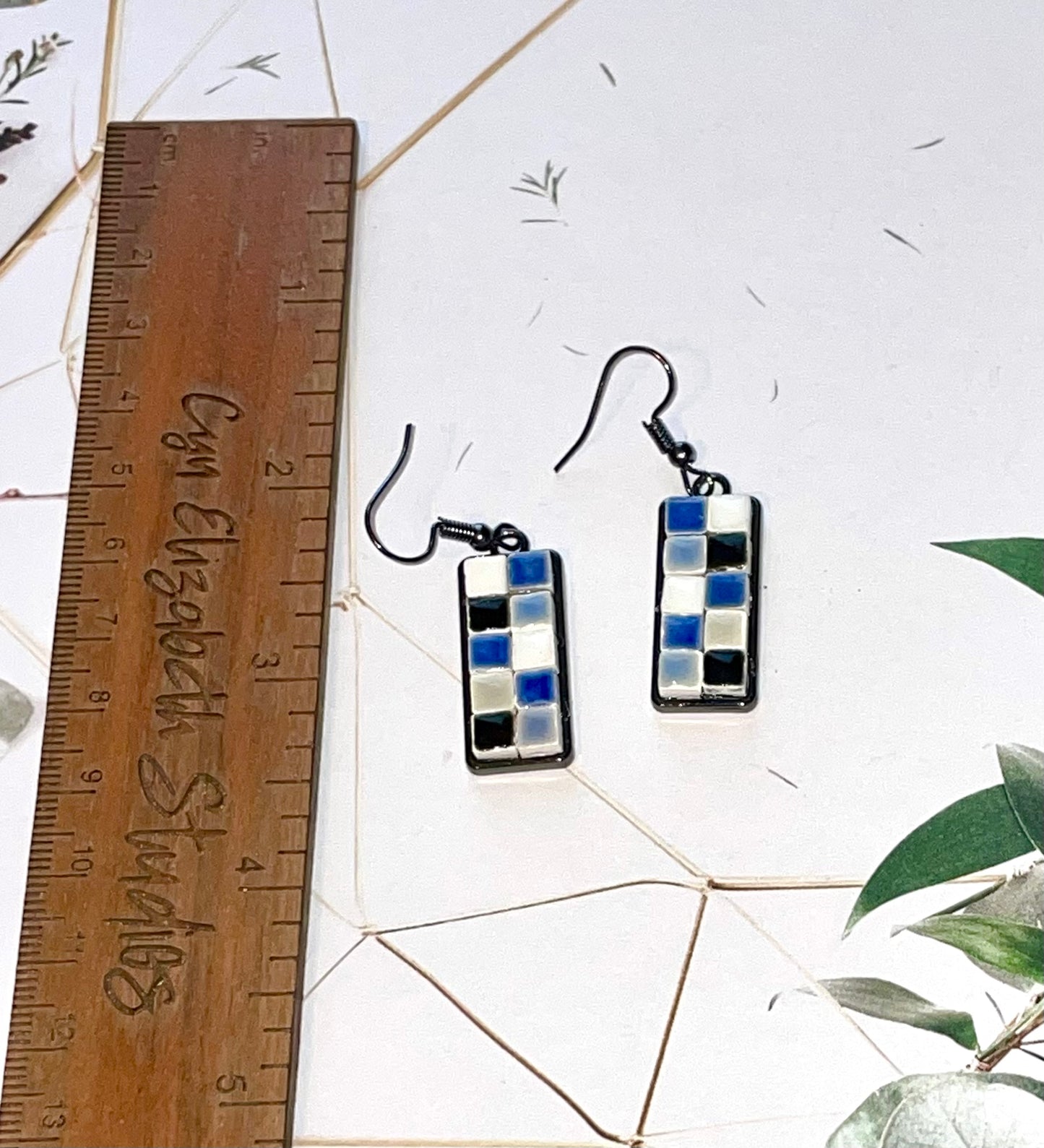 Midnight Mini Tile Earrings