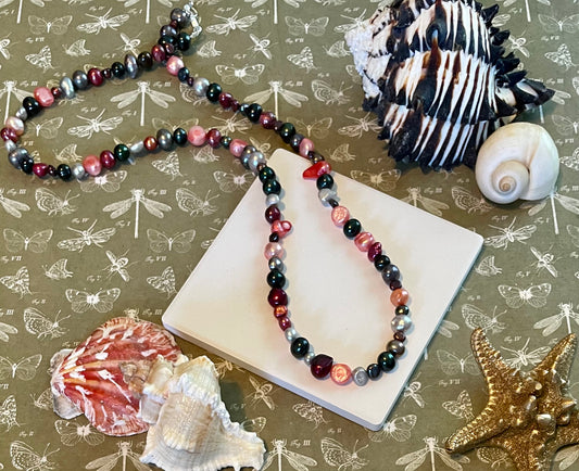 Red and Black Pearl Strand