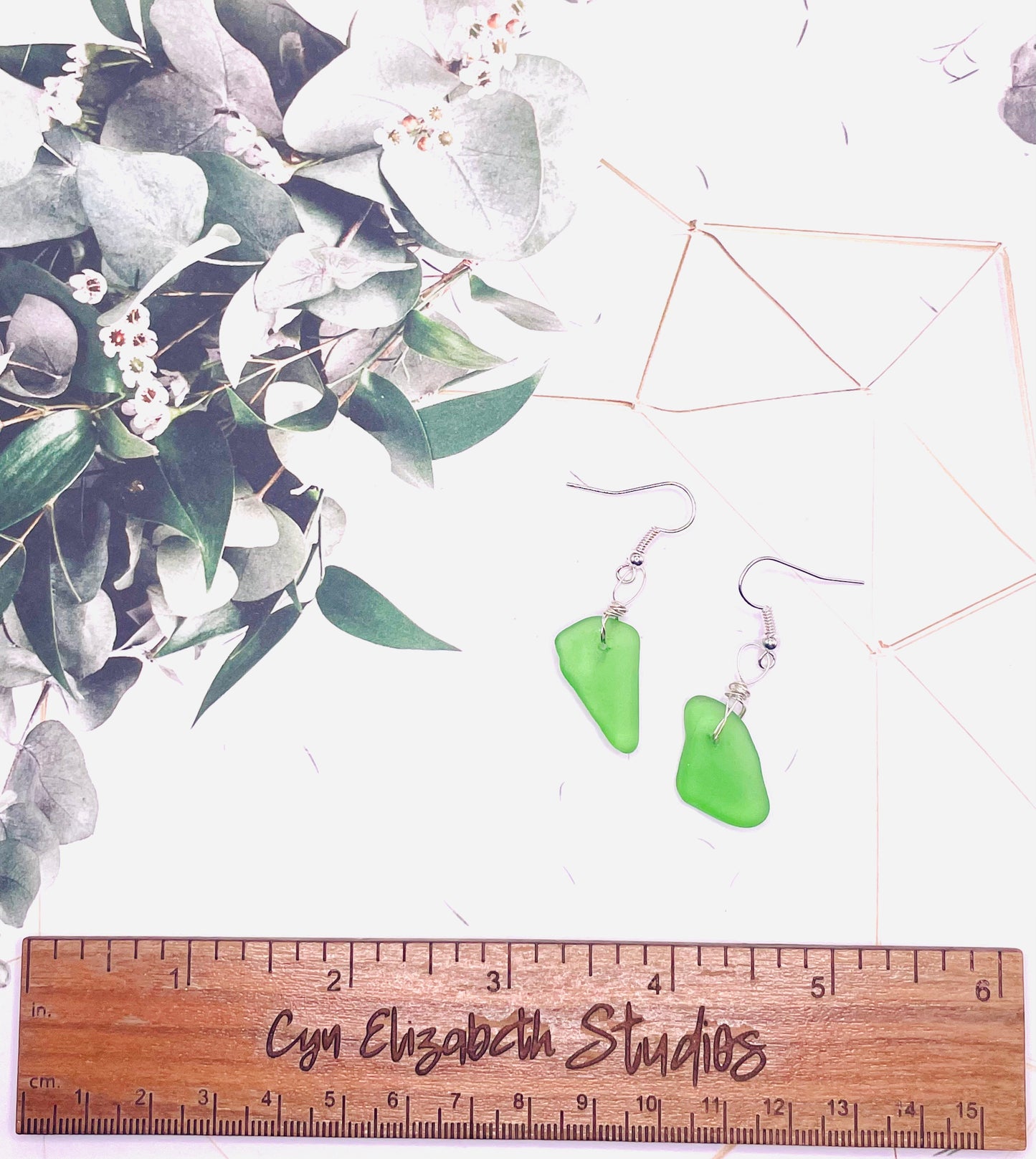 Kelly Green Sea Glass Earrings