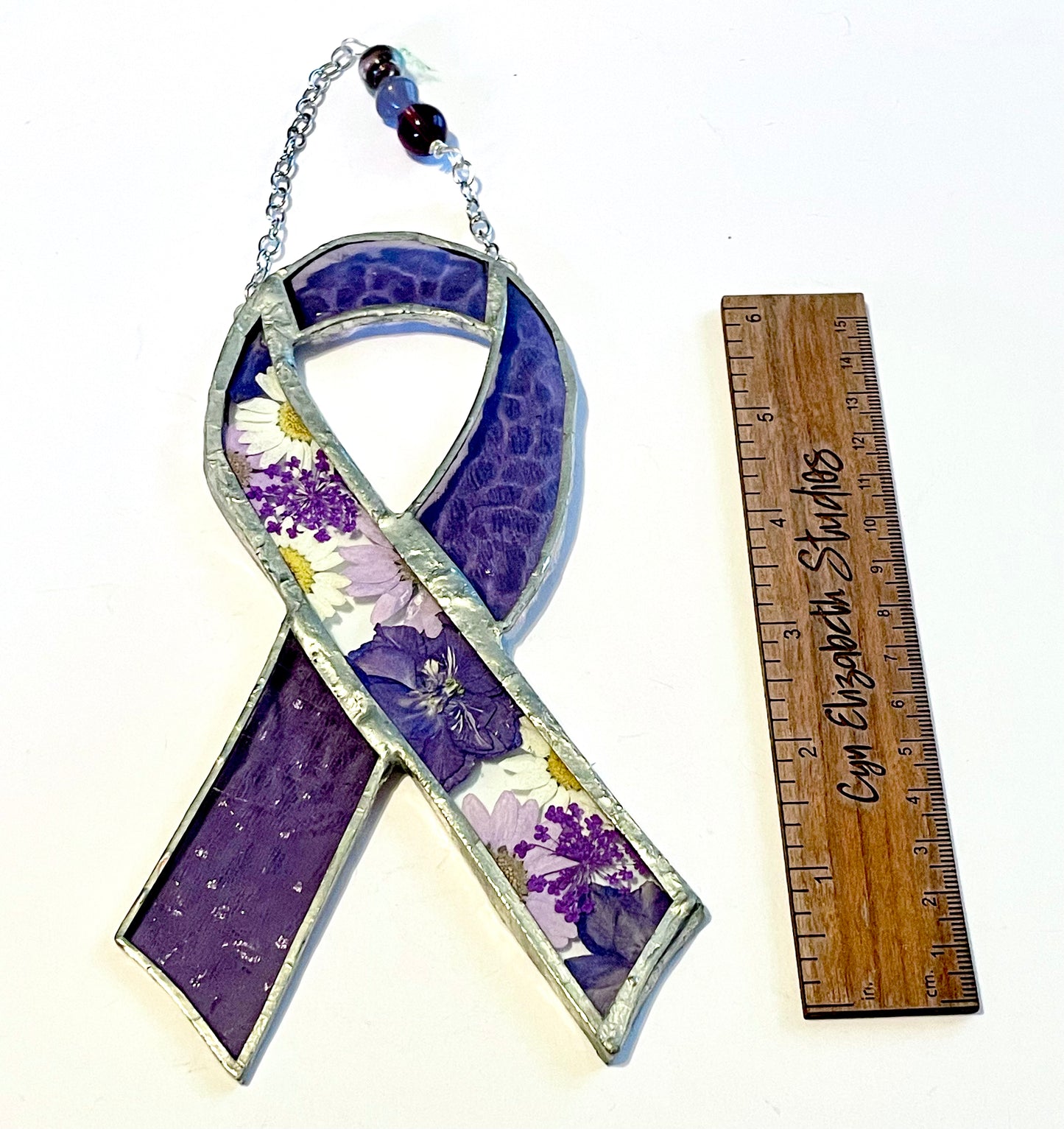 Purple Stained Glass Awareness Ribbon