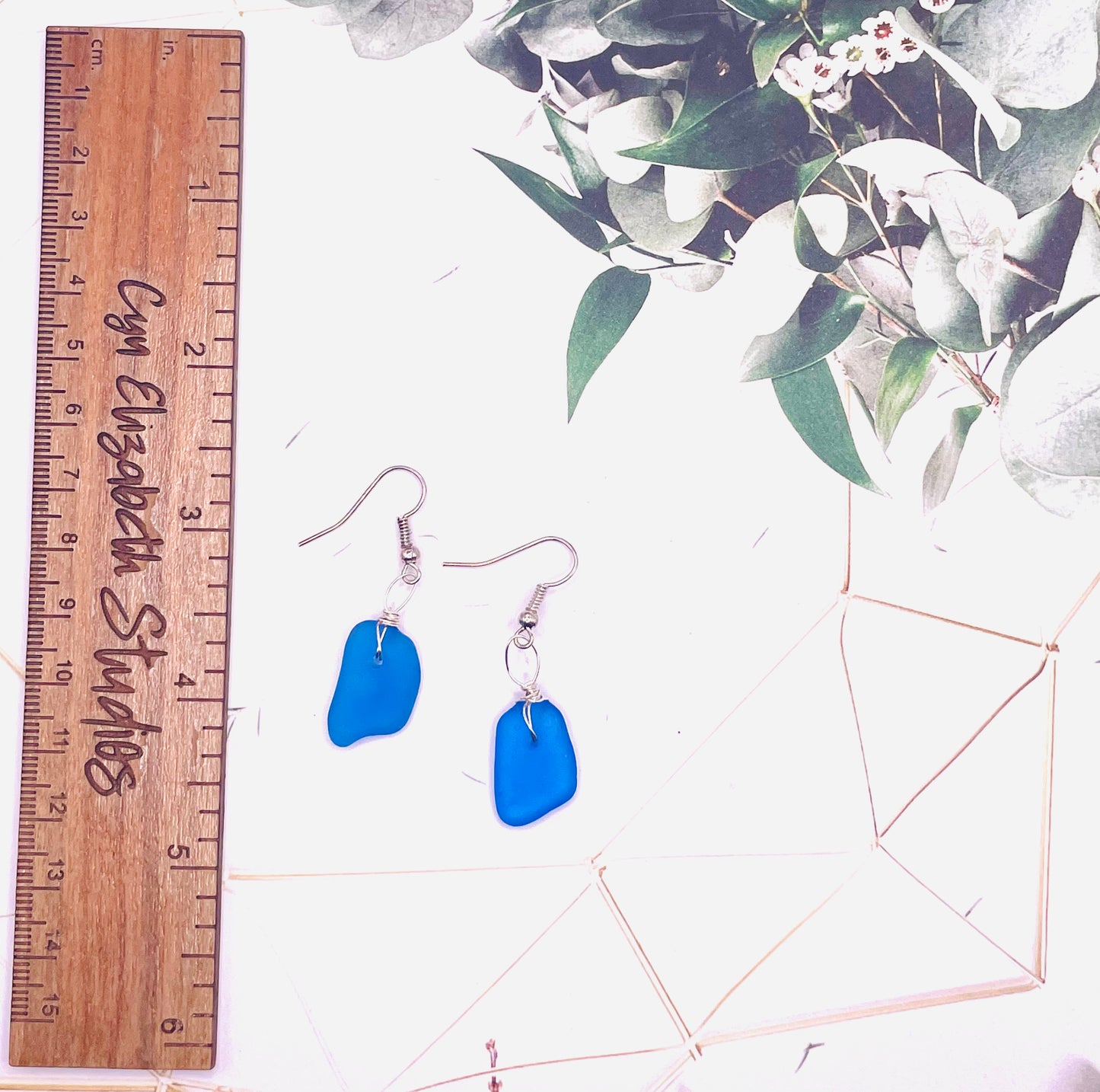 Cobalt Blue Sea Glass Earrings