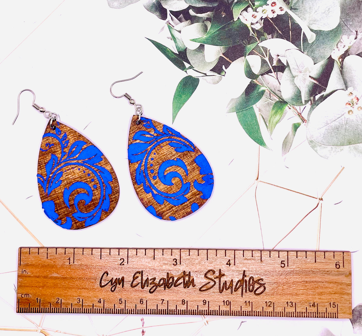 Screenprint Statement Wood Earrings