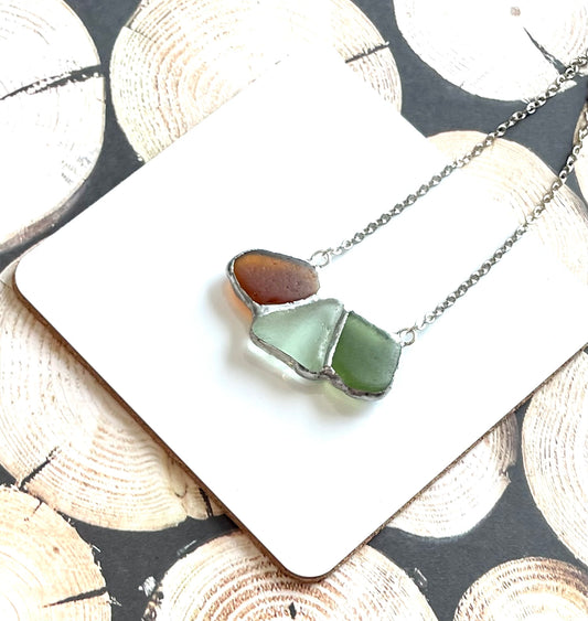 Sea Glass Trio Necklace