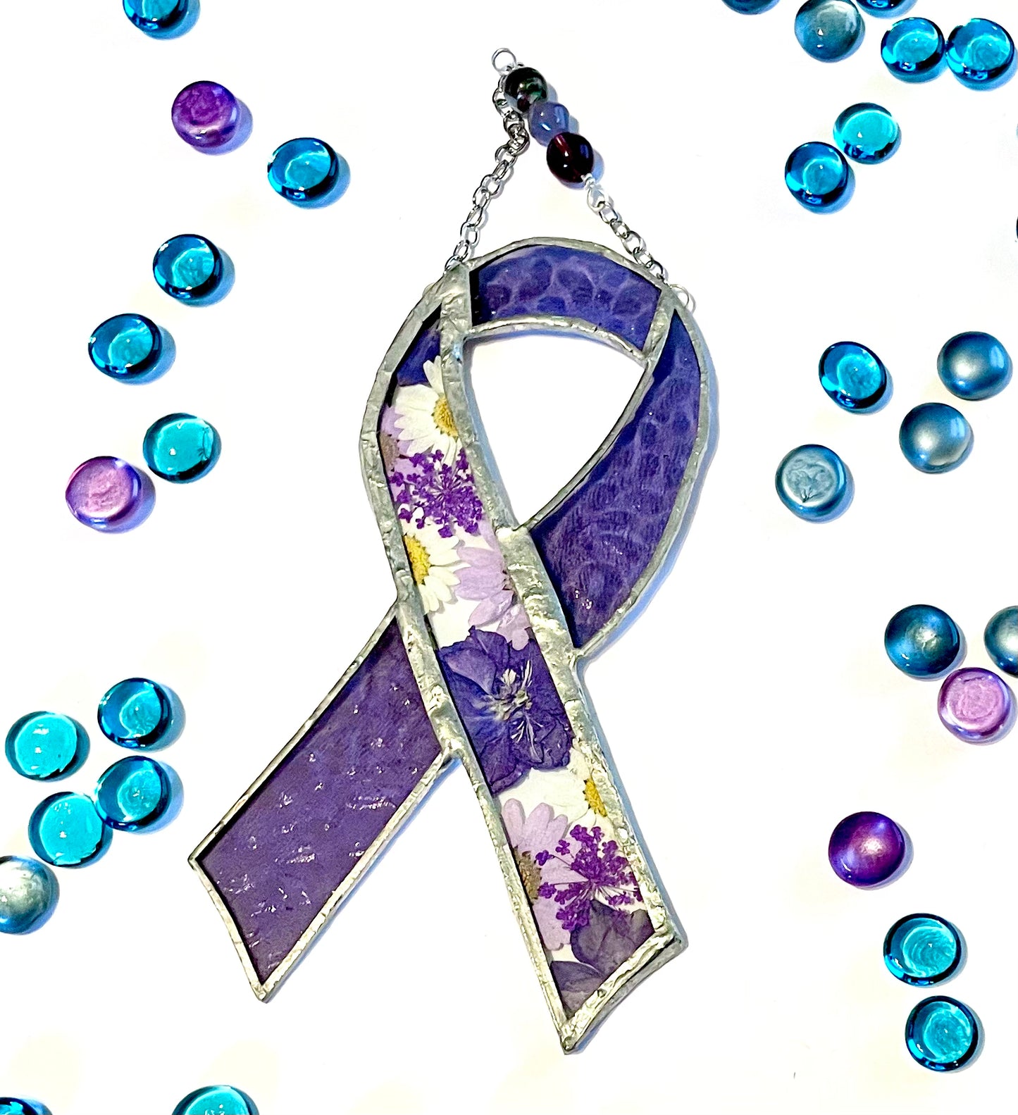 Purple Stained Glass Awareness Ribbon