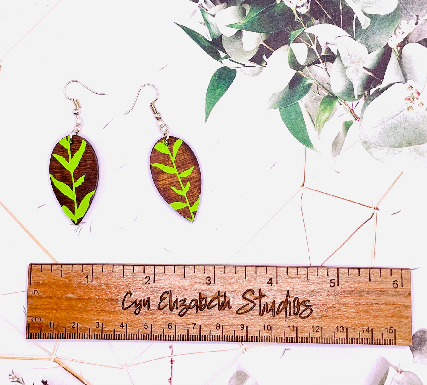 Screenprint Wood Earrings