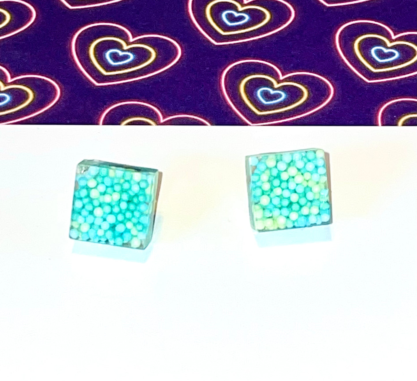 Square Candy Sprinkles Stud Earrings