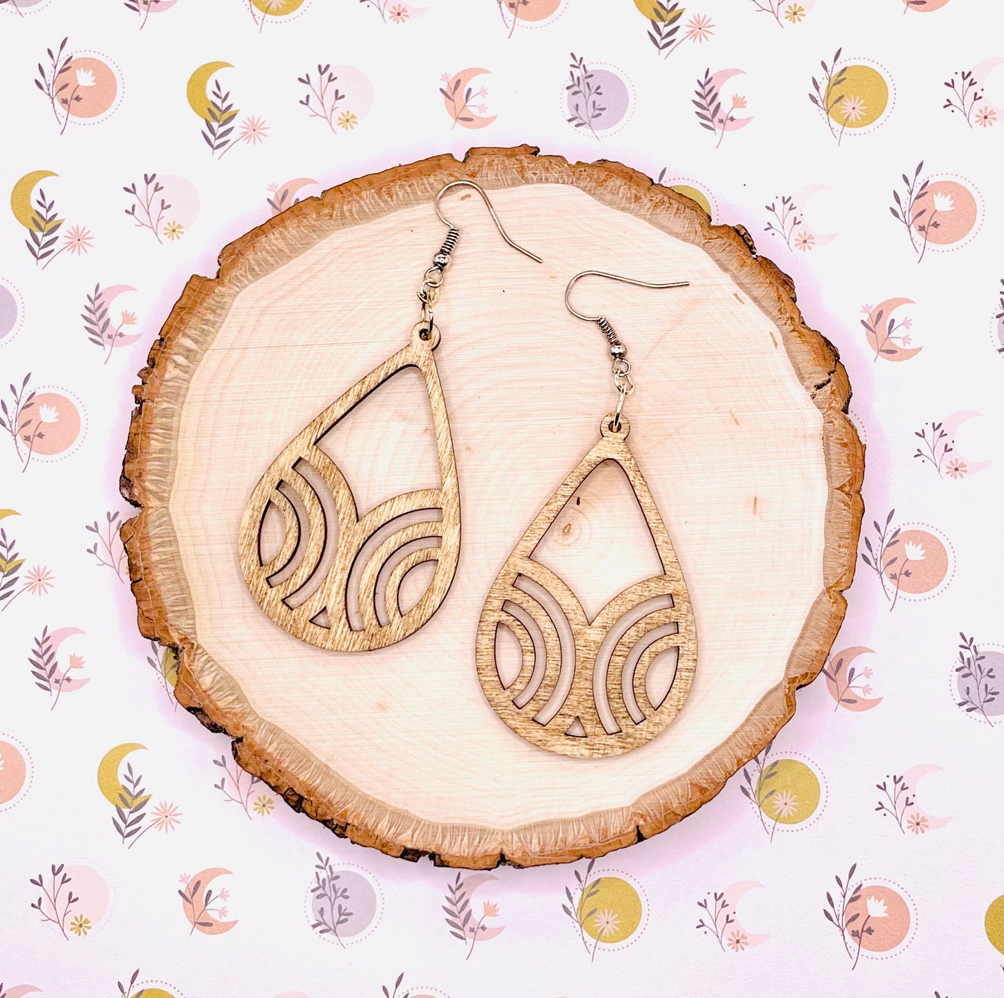 Cutout Wooden Earrings