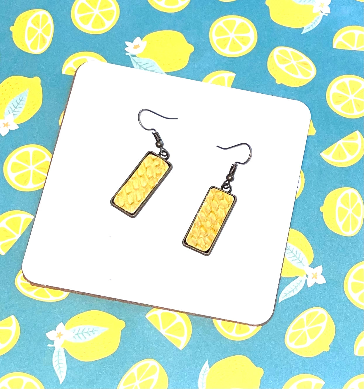 Yellow Fish Skin Earrings