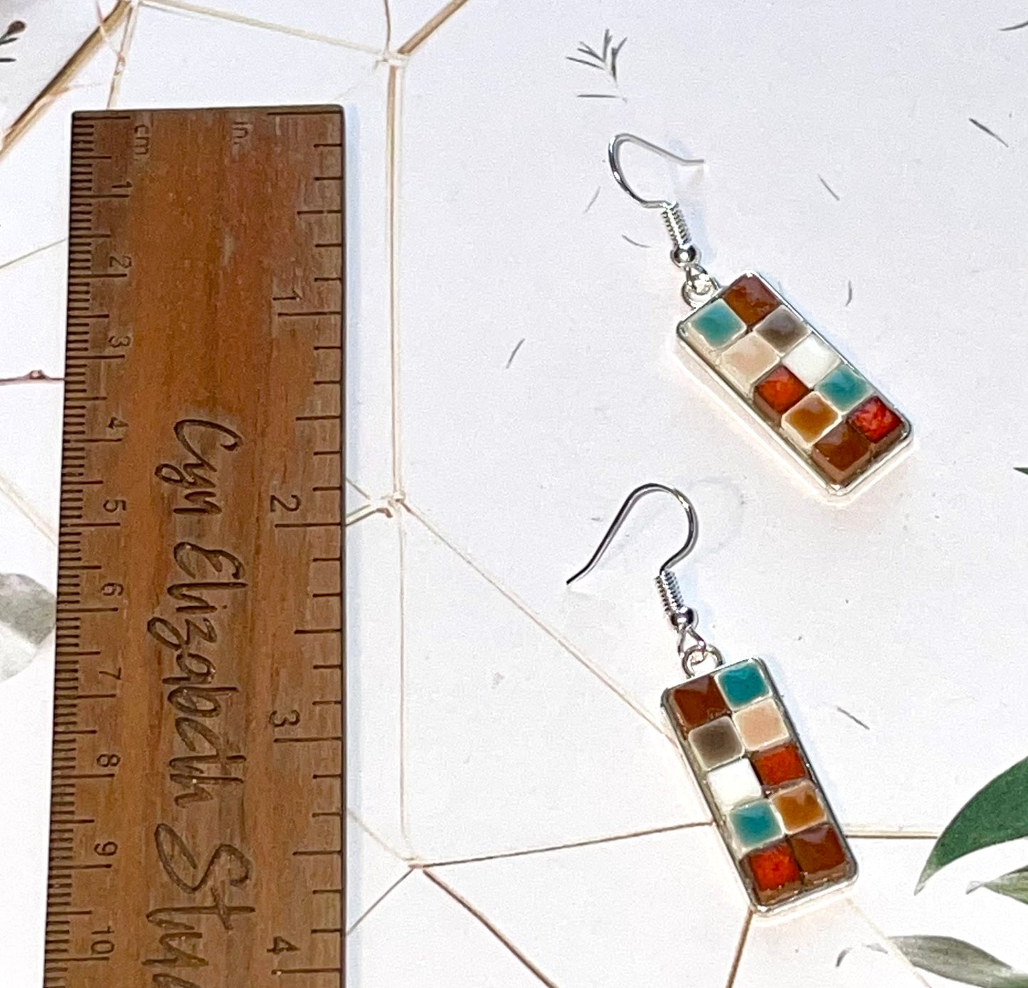 Warm Hues Mini Tile Earrings