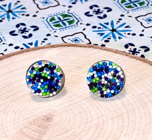 Round Candy Sprinkles Stud Earrings