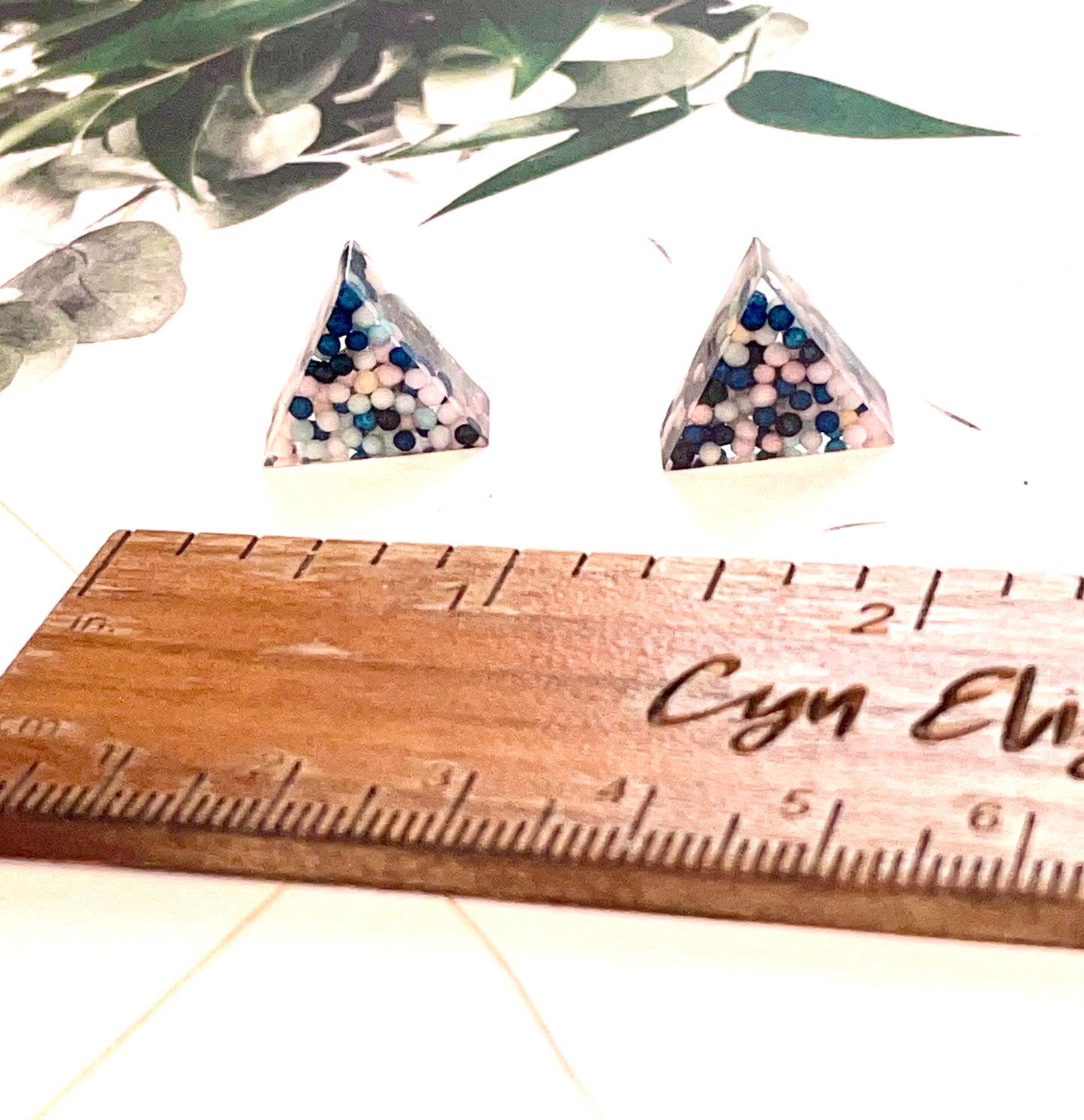 Triangle Candy Sprinkles Stud Earrings