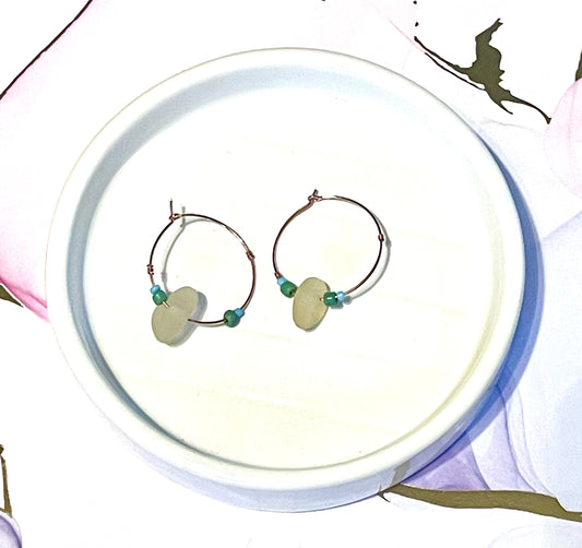 Sea Glass Hoop Earrings