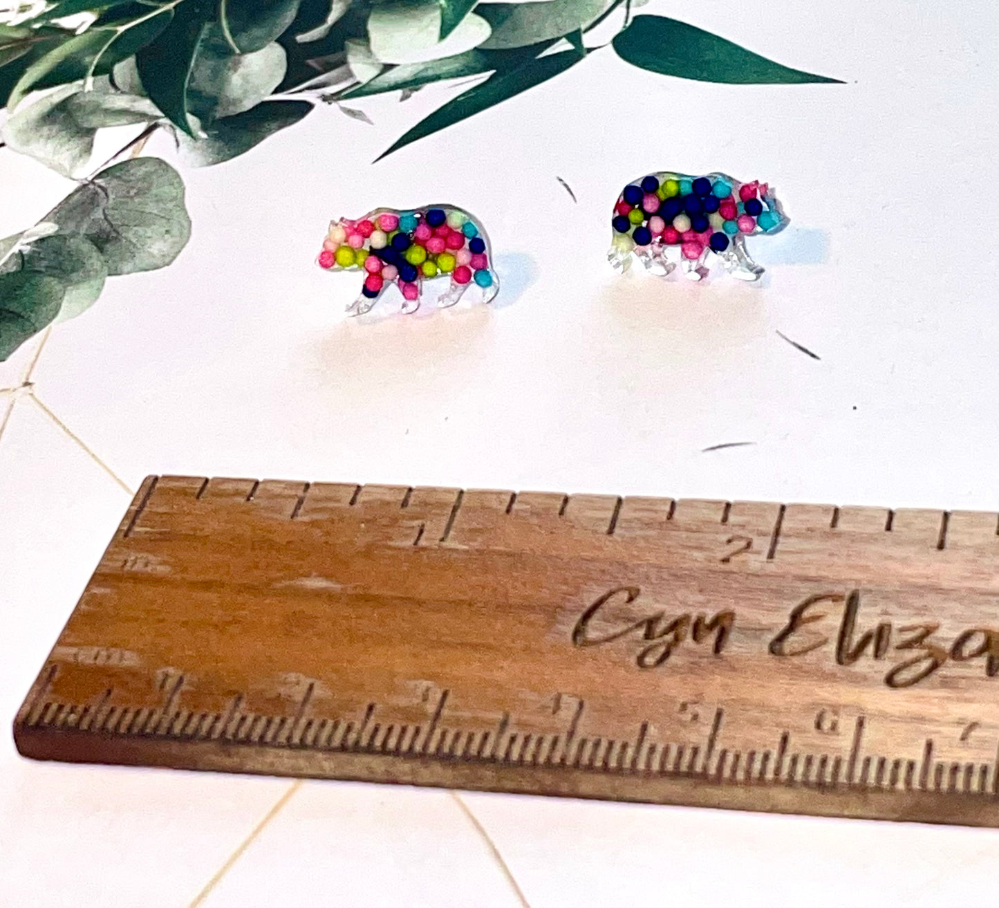 Bear Candy Sprinkles Stud Earrings