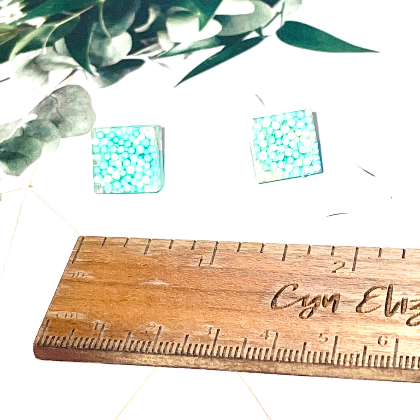 Square Candy Sprinkles Stud Earrings