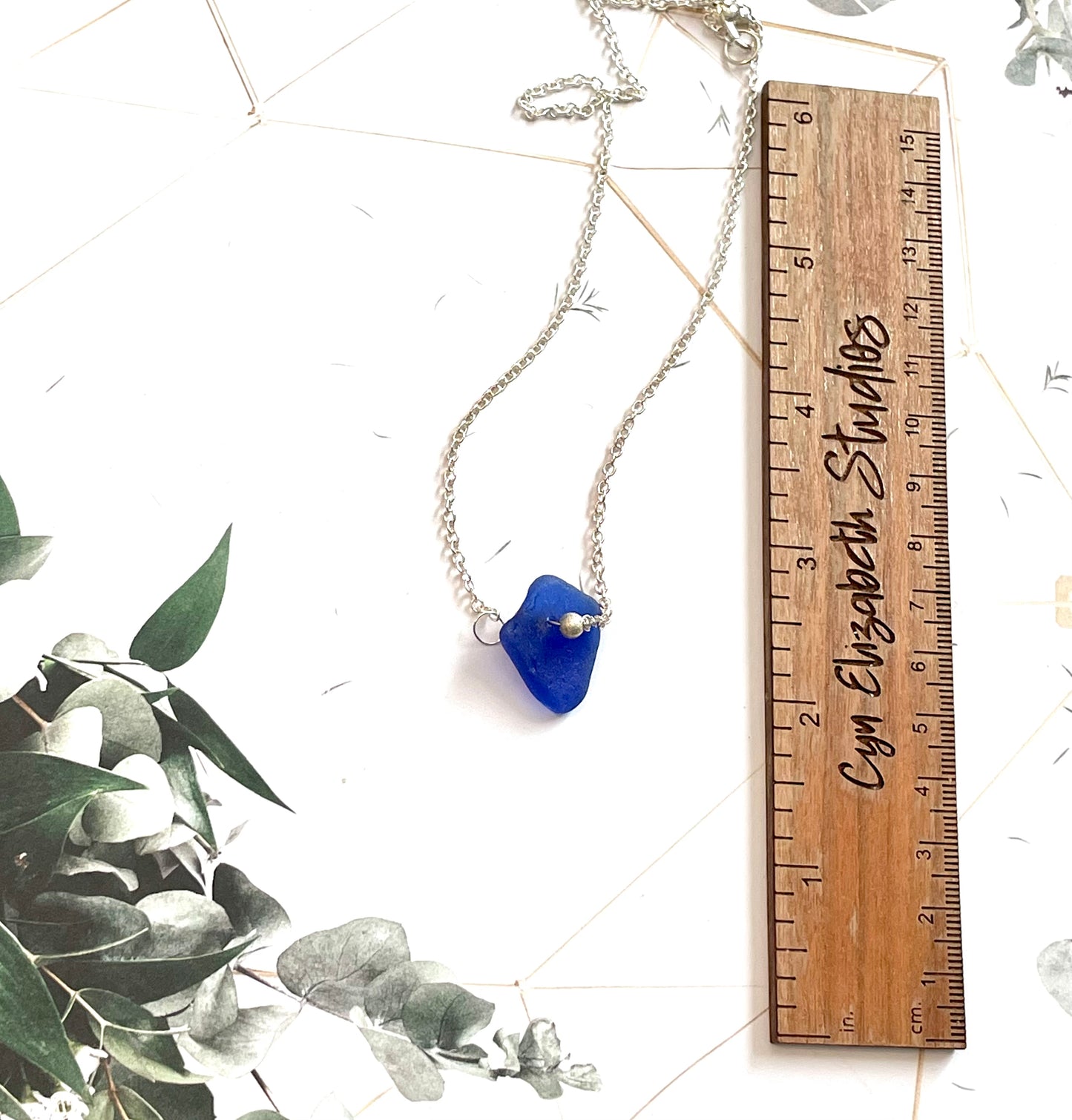 Cobalt Blue Sea Glass Choker Necklace