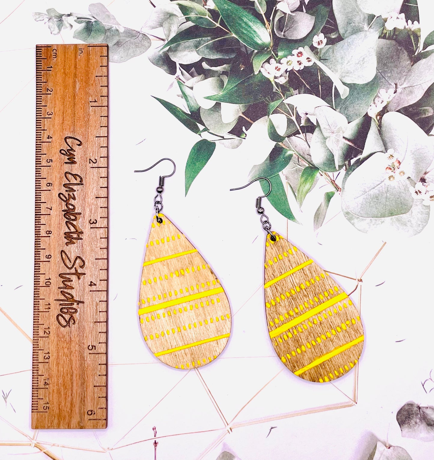 Screenprint Wooden Earrings