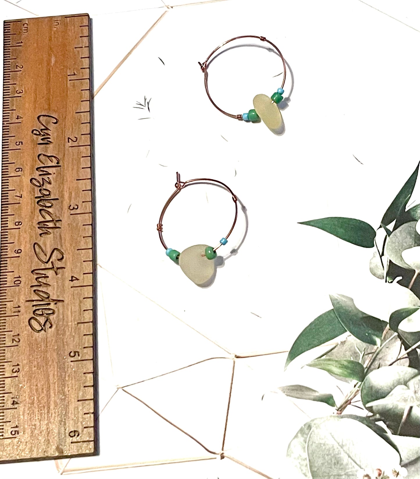 Sea Glass Hoop Earrings