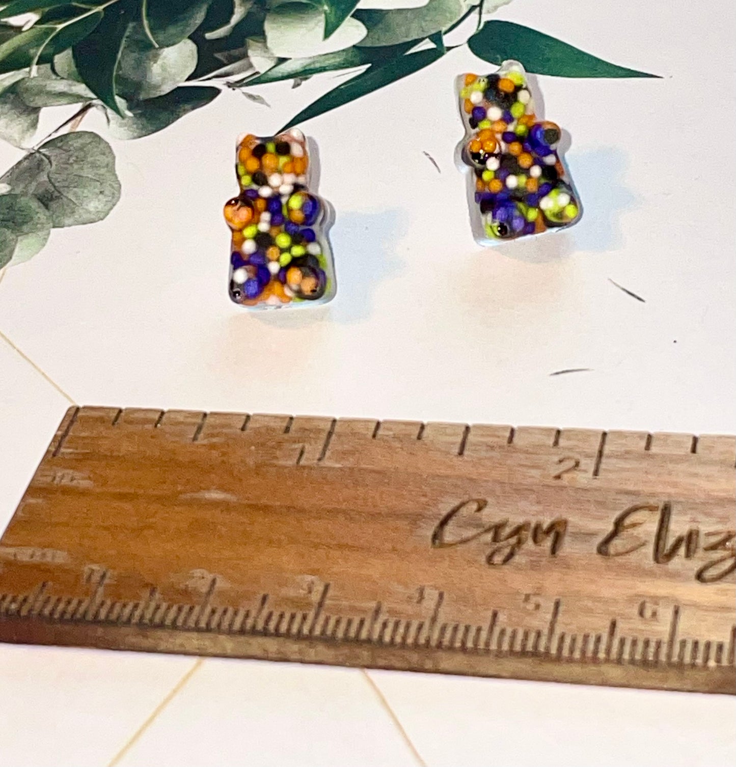 Gummy Bear Candy Sprinkles Stud Earrings