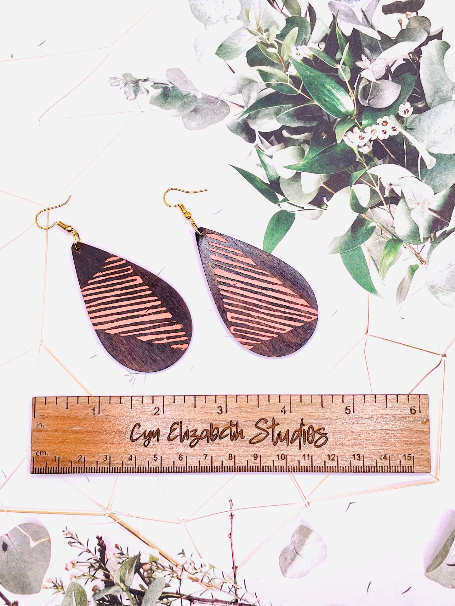 Screenprint Wooden Earrings