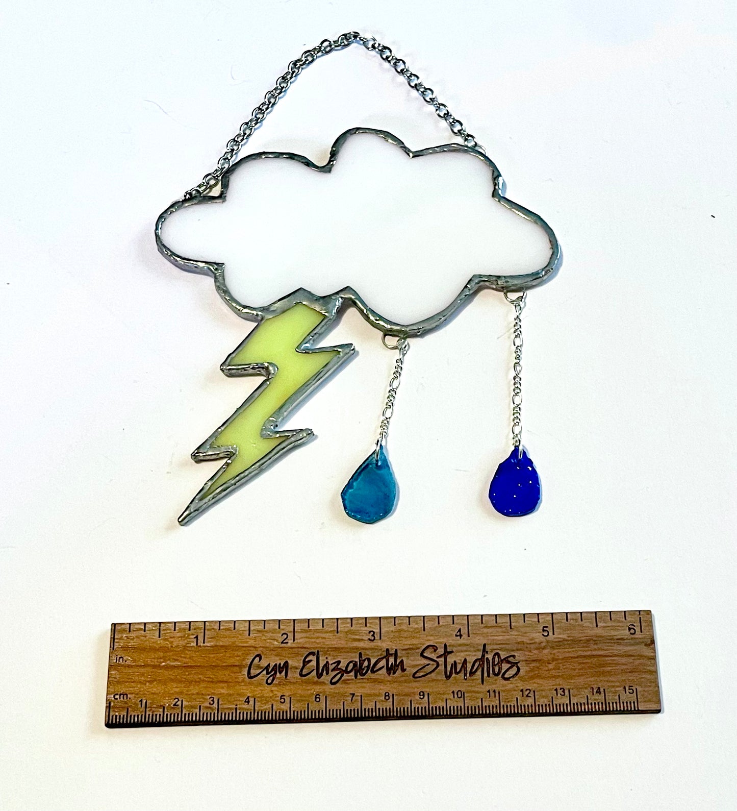 Cloud and Lightning Stained Glass