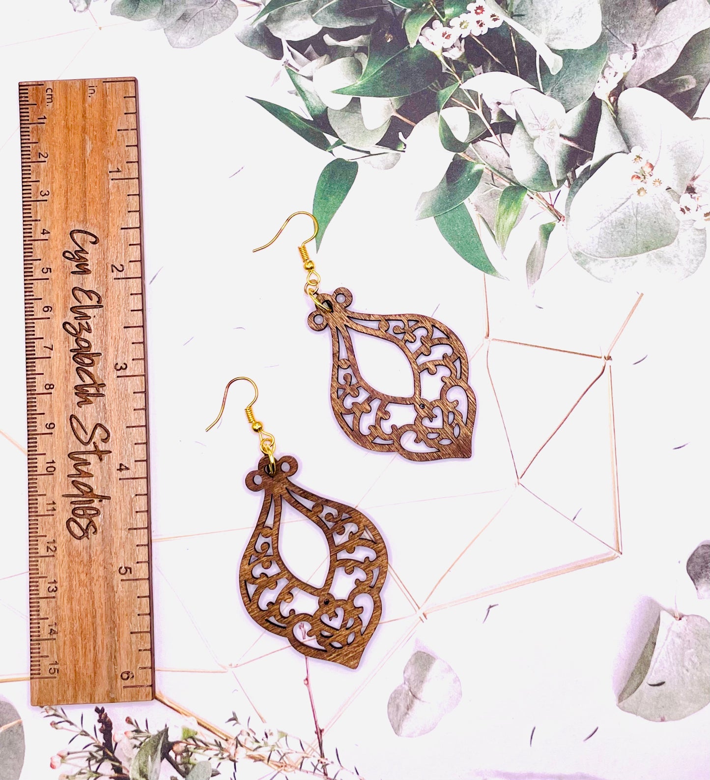 Cutout Wooden Earrings