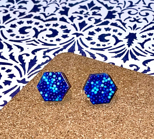 Hexagon Candy Sprinkle Stud Earrings